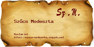 Szűcs Modeszta névjegykártya